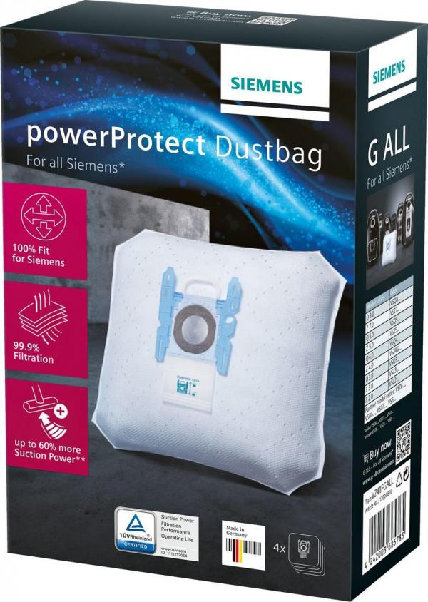 Siemens VZ41FGALL Type PowerProtect Staubsaugerbeutel, 4 Stck.