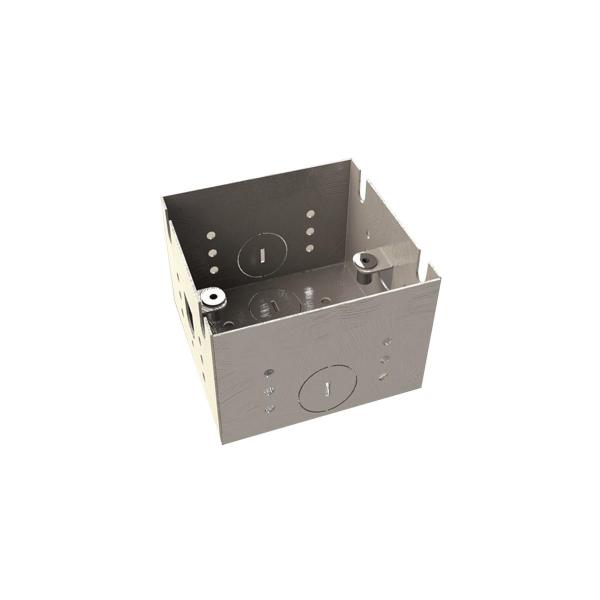 BS Bodensteckdose, 1-fach, eckig, Klappdeckel aus Edelstahl, inkl. Aufnahmebox (3301E)