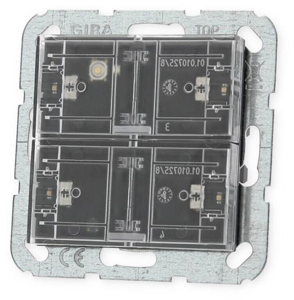 Gira 504200 Tastsensor 4 Komfort 2fach für KNX System 55, mit Inbetriebnahme-Wippe