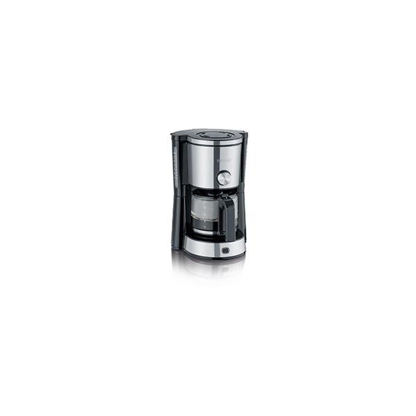 ARDEBO.de Severin KA 4825 TypeSwitch Kaffeemaschine, 1000W, 10 Tassen, Warmhalteplatte, Edelstahl gebürstet/schwarz