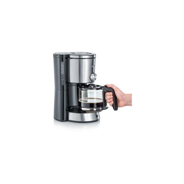 Severin KA 4825 TypeSwitch Kaffeemaschine, 1000W, 10 Tassen, Warmhalteplatte, Edelstahl gebürstet/schwarz