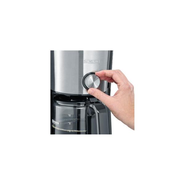 Severin KA 4825 TypeSwitch Kaffeemaschine, 1000W, 10 Tassen, Warmhalteplatte, Edelstahl gebürstet/schwarz