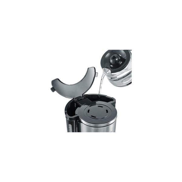 Severin KA 4825 TypeSwitch Kaffeemaschine, 1000W, 10 Tassen, Warmhalteplatte, Edelstahl gebürstet/schwarz