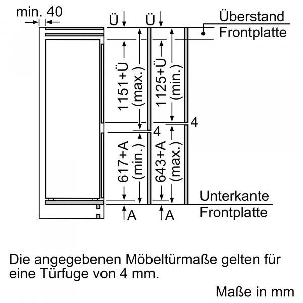Siemens KI87VVFE1 iQ300 Einbau Kühl-Gefrierkombination, Nischenhöhe: 177,5cm, 270 L, hyperFresh, lowFrost