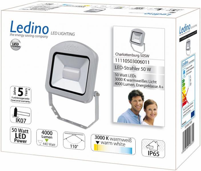 Ledino Charlottenburg 50SW LED-Strahler, 50W, 3000K, silber (11110503006011)