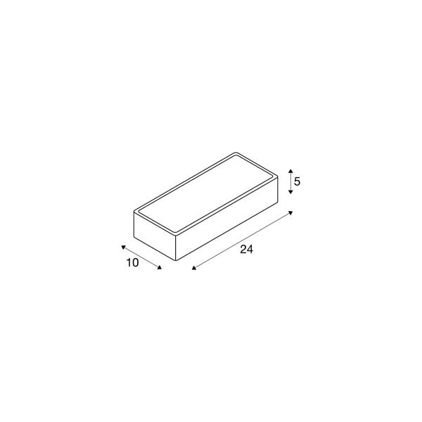 SLV WL 149 Wandleuchte, QT-DE12, rechteckig, up/down, weiß (149471)