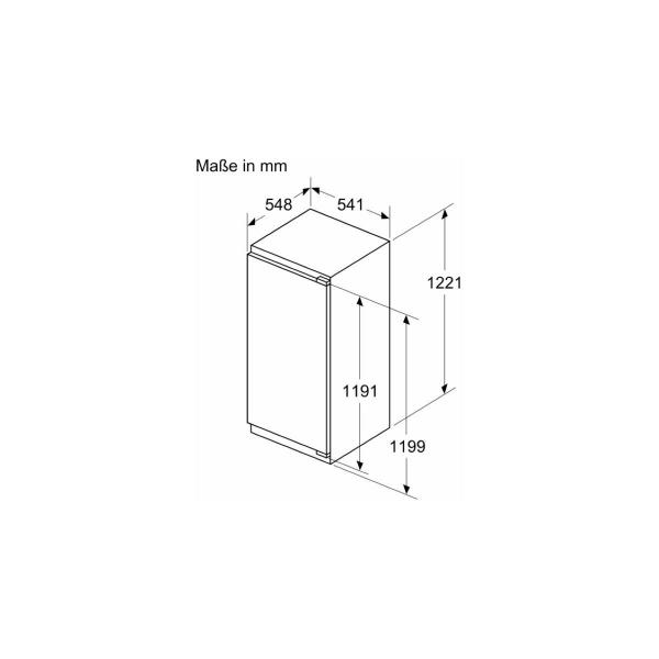 Bosch KIR41VFE0 Einbau Vollraumkühlschrank, Nischenhöhe 122,5 cm, 204L, Festtürtechnik, Multi Box XXL, Eco Airflow, LED Beleuchtung