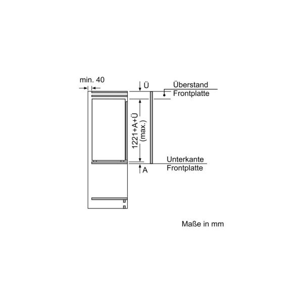 Bosch KIR41VFE0 Einbau Vollraumkühlschrank, Nischenhöhe 122,5 cm, 204L, Festtürtechnik, Multi Box XXL, Eco Airflow, LED Beleuchtung
