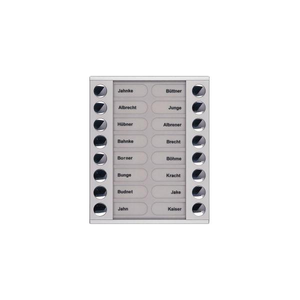 ARDEBO.de TCS PET16-EN/04 Klingeltastenerweiterung für Audio Außenstation, 16 Klingeltasten, rechts-/linksbündig, AP, Serie PES/AVE, silber