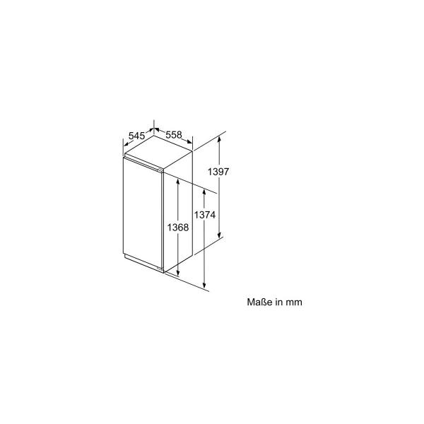 Bosch KIF51AFE0 Einbaukühlschrank, Nischenhöhe: 140cm, 220l, Festtürtechnik, VitaFresh pro 0°C, VarioShelf