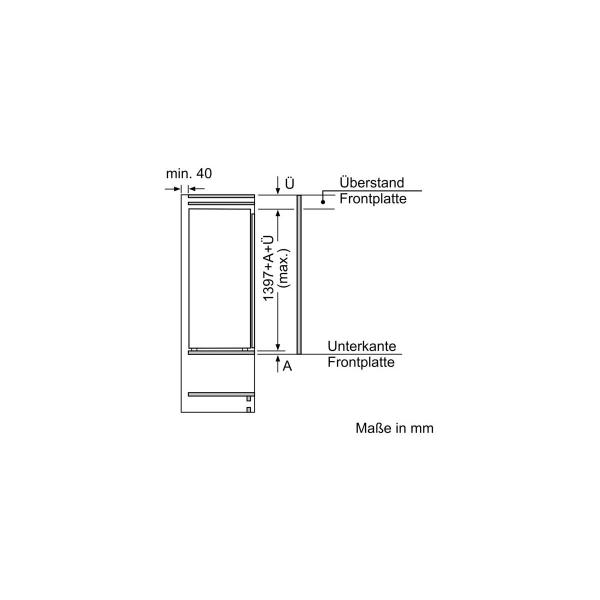 Bosch KIF51AFE0 Einbaukühlschrank, Nischenhöhe: 140cm, 220l, Festtürtechnik, VitaFresh pro 0°C, VarioShelf
