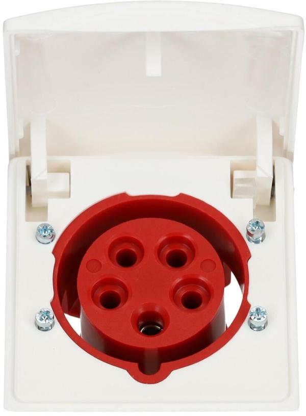 Walther Werke Mondo Unterputzwandsteckdose, 16 A, 5-polig, weiß (416RW)