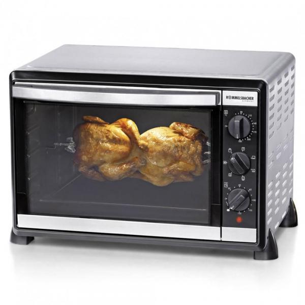 ARDEBO.de Rommelsbacher BG1805/E Back & Grillofen, 42 l, 1800 W, Umluft, Drehspieß, 2-fach verglaste Tür, edelstahl