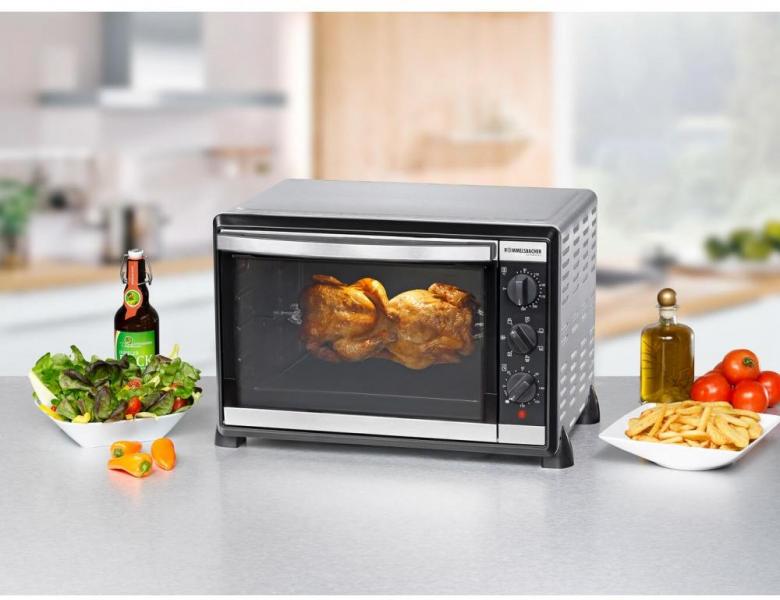 Rommelsbacher BG1805/E Back & Grillofen, 42 l, 1800 W, Umluft, Drehspieß, 2-fach verglaste Tür, edelstahl