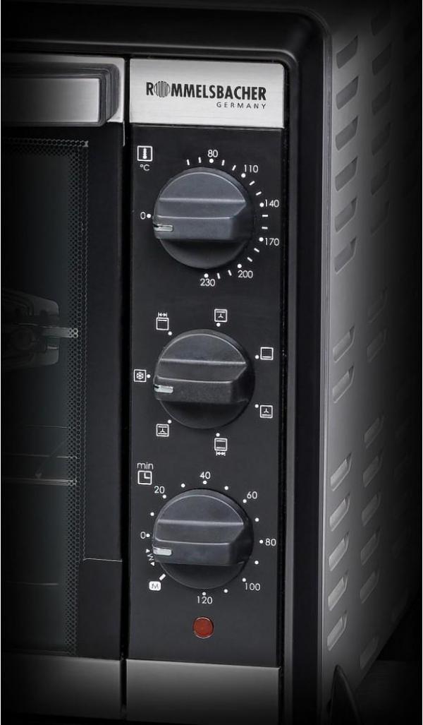 Rommelsbacher BG1805/E Back & Grillofen, 42 l, 1800 W, Umluft, Drehspieß, 2-fach verglaste Tür, edelstahl