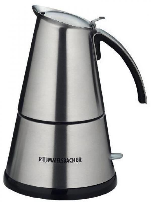 ARDEBO.de Rommelsbacher EKO366/E Espressokocher, 365 W, Edelstahl-Filtereinsatz, 3 oder 6 Tassen, edelstahl
