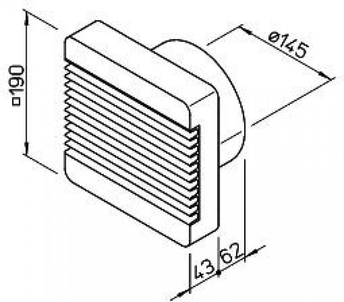 Helios HVR 150/4 E Heliovent UP-Ventilator mit elektrische Verschlusskappe (283)