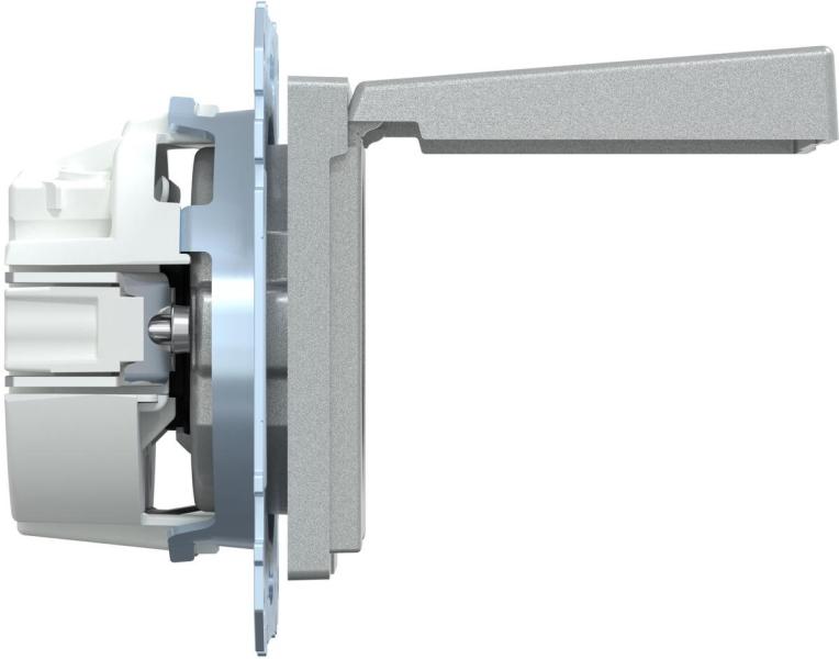 Merten SCHUKO Steckdose mit Klappdeckel, System M, IP44, erhöhter Berührungsschutz, Steckklemmen, aluminium matt (MEG2314-0460)