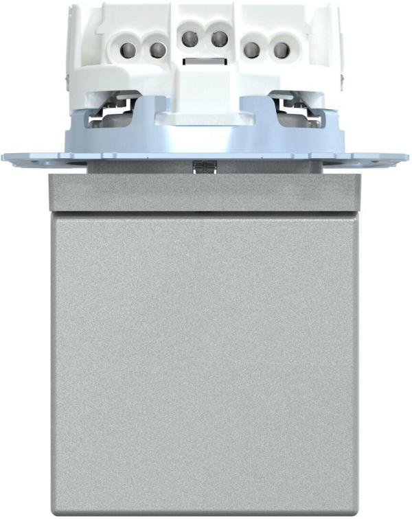 Merten SCHUKO Steckdose mit Klappdeckel, System M, IP44, erhöhter Berührungsschutz, Steckklemmen, aluminium matt (MEG2314-0460)