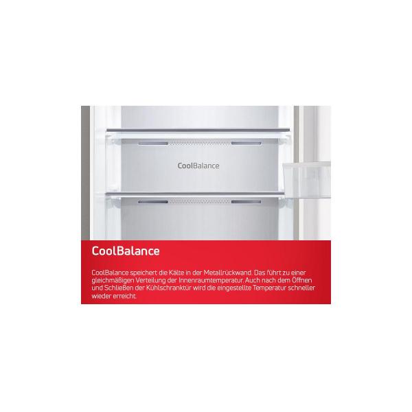 Amica VKS 358 150 E Vollraum-Kühlschrank, 60 cm breit, 370L, Holiday-Schaltung, NoFrost, Edelstahloptik