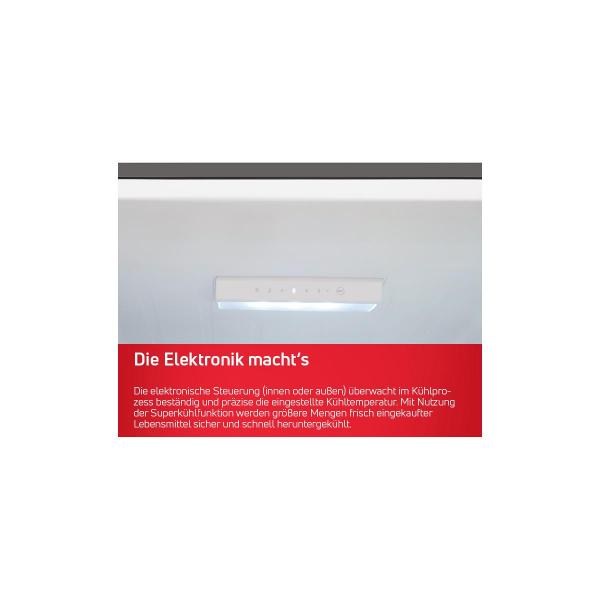 Amica VKS 358 150 E Vollraum-Kühlschrank, 60 cm breit, 370L, Holiday-Schaltung, NoFrost, Edelstahloptik