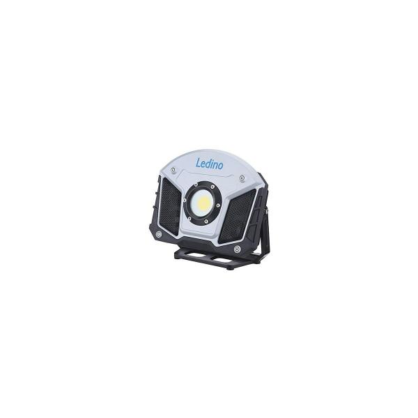 ARDEBO.de Ledino LED-Akkustrahler 15W Horn, m. Boxen, Bluetooth, silber (11140156001011)