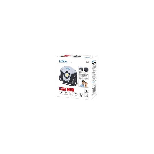 Ledino LED-Akkustrahler 15W Horn, m. Boxen, Bluetooth, silber (11140156001011)
