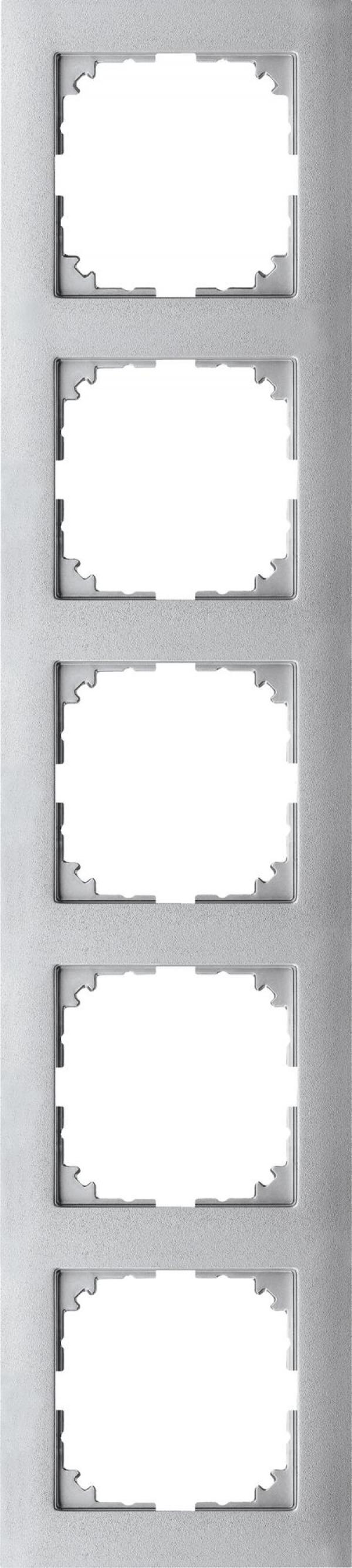 ARDEBO.de M-Pure-Rahmen, 5fach, aluminium, Merten MEG4050-3660