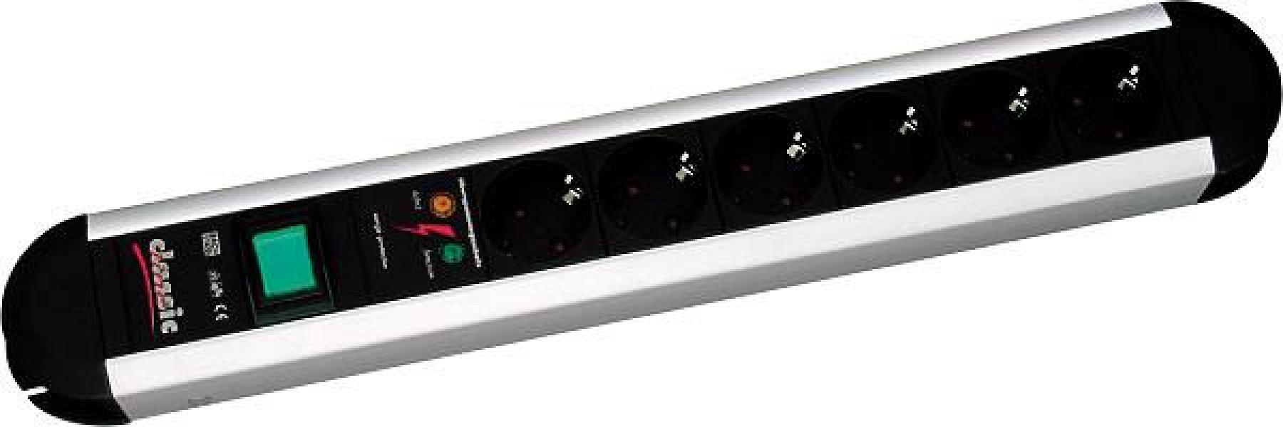 ARDEBO.de Bachmann 331.014 Tischsteckdose CL ALU 6 Fach