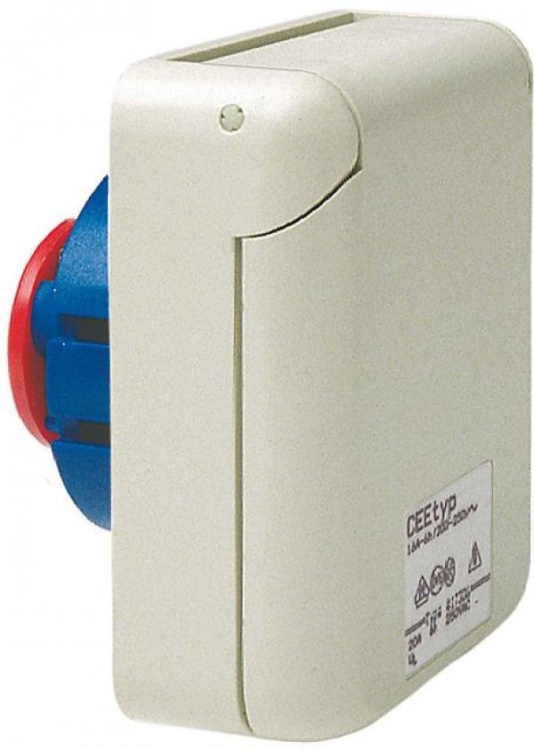 ARDEBO.de Walther Werke (417306) Mondo Anbaudose gerade 16A 3P 6H mit Flansch 80x70mm, auch für Kanalinstallation geeignet