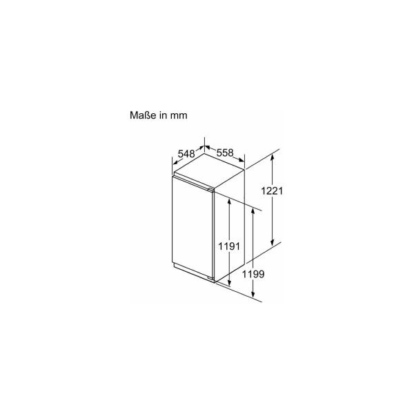Neff KI2423DD1 N70 Einbaukühlschrank mit Gefrierfach, Nischenhöhe 122 cm, 187 L, Festtürtechnik, LED Beleuchtung, Superkühlen