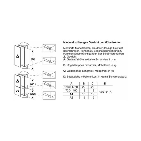 Neff KI2423DD1 N70 Einbaukühlschrank mit Gefrierfach, Nischenhöhe 122 cm, 187 L, Festtürtechnik, LED Beleuchtung, Superkühlen