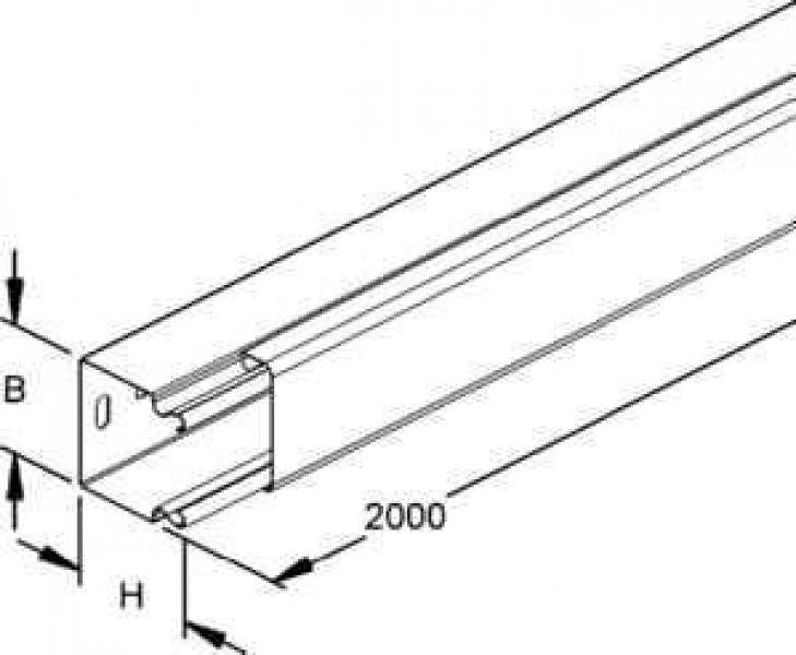 ARDEBO.de Niedax LLK 60.100 Leitungsschutzkanal mit Deckel, HxBxT 60x100x2000 mm (LLK60.100), 2 m