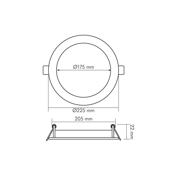 Nobile LED Panel Flat 190 R weiß 15W 830 350mA, 1500lm, 3000K (1571901012)