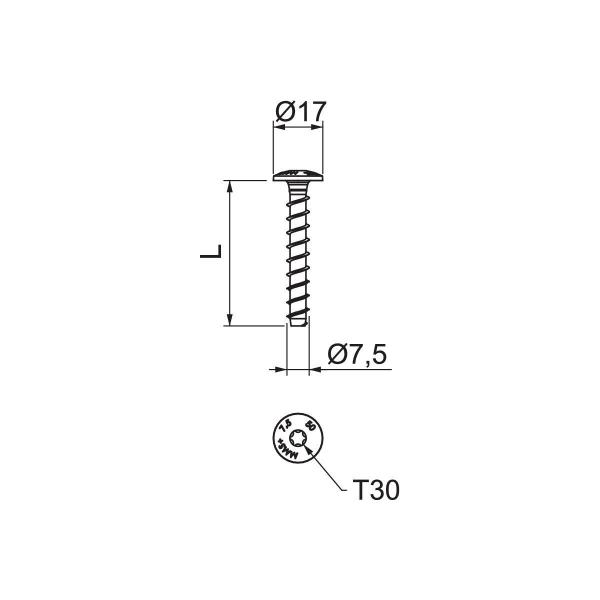 OBO Bettermann MMS+ MS 7.5X50 Montageschienenanker, mit flachem Panhead (3498261)
