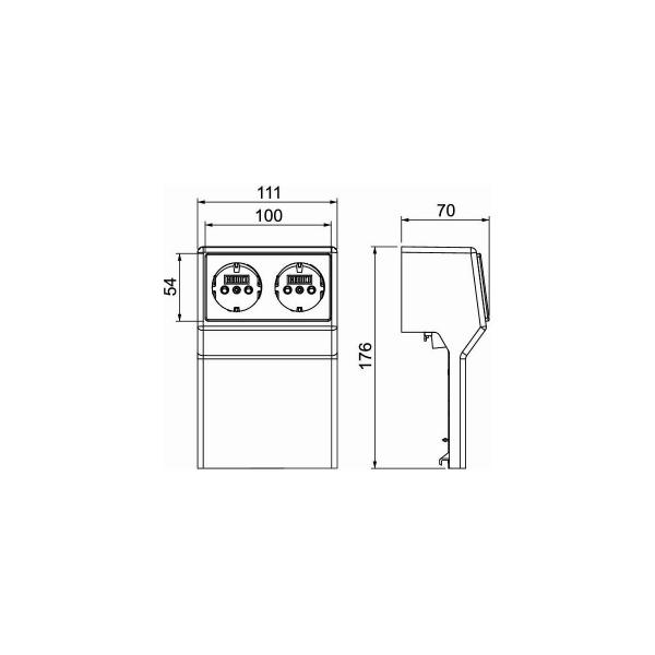 OBO Bettermann RAUDUO 2GT40105 Gerätetank, 40x105mm. 2fach, PVC, reinweiß (6132171)