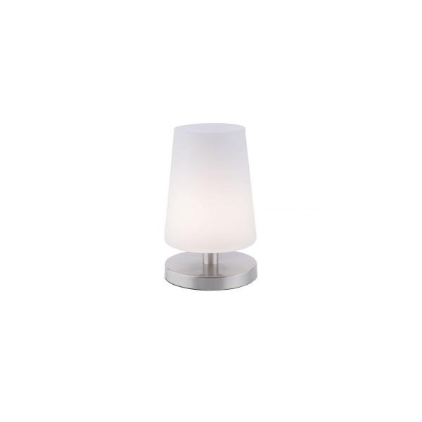 ARDEBO.de Paul Neuhaus LED-Tischleuchte, weiß-stahl, mit dezentem Lampenschirm, inkl. Touchdimmer, 3W, 235lm, G9 (4146-55)