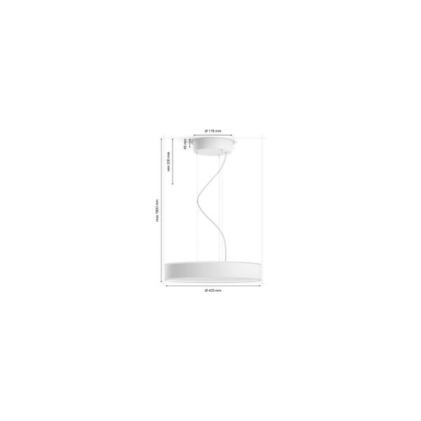 Philips Hue Enrave LED Pendelleuchte, Dimmschalter, 33,5W, 4300lm, 4000K, weiß (915005998001)