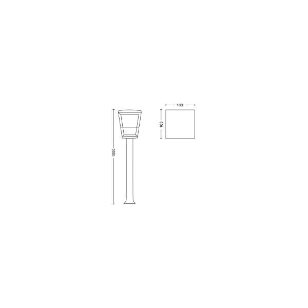 Philips Hue Econic Outdoor LED Wegeleuchte, 15W, 1140lm, 4000K, schwarz (915005732701)