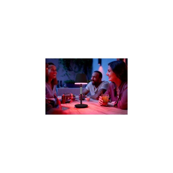 Philips Hue Go Tragbare LED Tischleuchte, 6W, 530lm, 4000K, schwarz (929003128501)