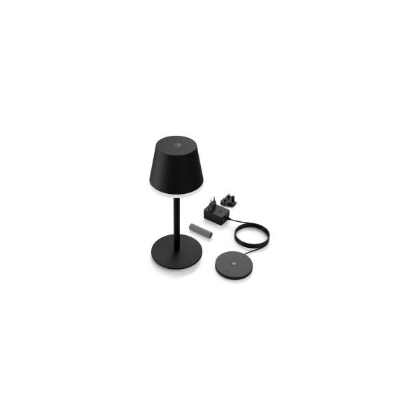 Philips Hue Go Tragbare LED Tischleuchte, 6W, 530lm, 4000K, schwarz (929003128501)