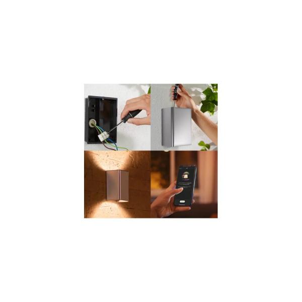Philips Hue Resonate Outdoor LED Wandleuchte, 8W, 1180lm, 4000K, silber (915005843001)