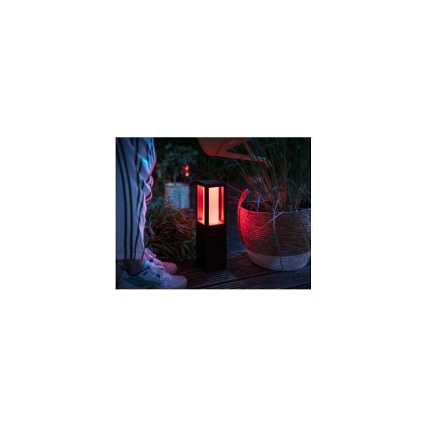 Philips Hue White & Color Ambiance Impress Outdoor LED Sockelleuchte, 8W, 1180lm, 4000K, schwarz (915005731301)