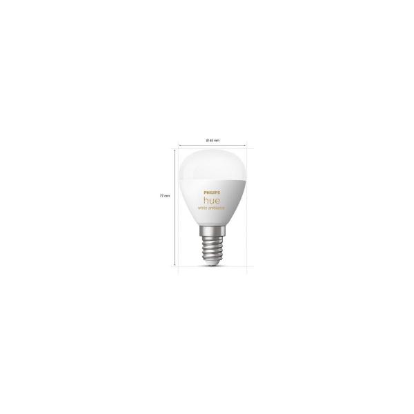 Philips Hue White Ambiance LED Lampe, Tropfenform, 5,1W, E14, 470lm (929003573702)