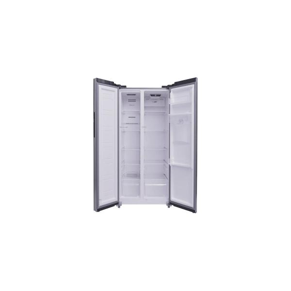 PKM SBS436NFWDIX Stand Side-by-Side Kombination, 78 cm breit, 450 L, NoFrost, Wasserspender, Wassertank, ECO-Modus, Edelstahloptik