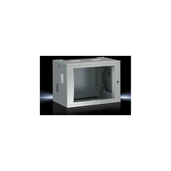 ARDEBO.de Rittal DK 7507110 Netzwerkschrank/Wandverteiler 9HE, 19 Zoll, BxHxT: 60x49,02x60cm, Sichtscheibe, grau