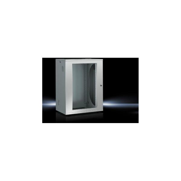 ARDEBO.de Rittal DK 7507220 Netzwerkschrank/Wandverteiler 21HE, 19 Zoll, BxHxT: 70x100,25x70cm, Sichtscheibe, grau