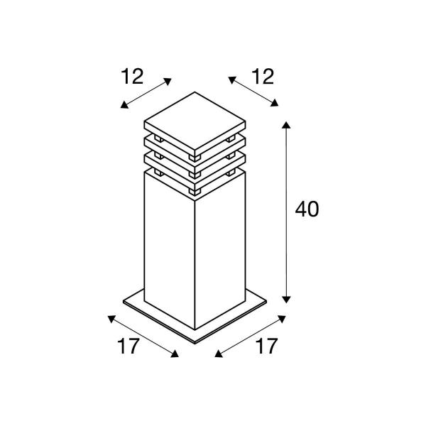 SLV RUSTY SQUARE 40 Outdoor Standleuchte, LED, 3000K, eckig, stahl gerostet (233427)