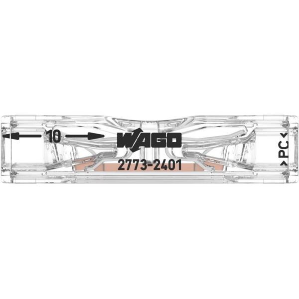 ARDEBO.de Wago Durchgangsverbinder zum Stecken, max. 4 mm², 2 Leiter, transparent (2773-2401)