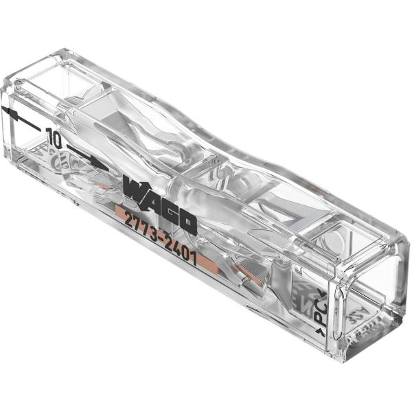 Wago Durchgangsverbinder zum Stecken, max. 4 mm², 2 Leiter, transparent (2773-2401)